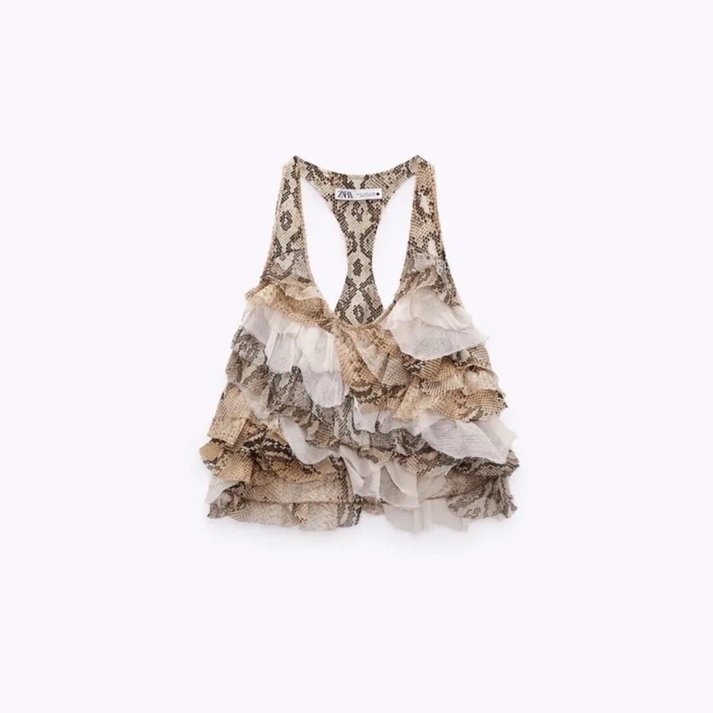 Zara Multicolor Snake Print Layered Top